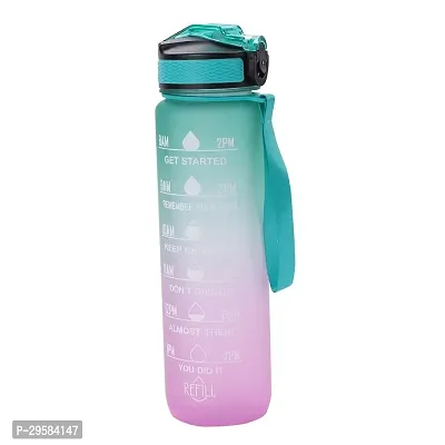 Motivational Water Bottle with Reminder Time Marker Unbreakable Silicone