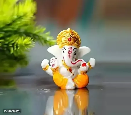 lord Ganesh Statue for Home, worship,car Decorative Showpiece - 5 cm  (Polyresin, )-thumb0