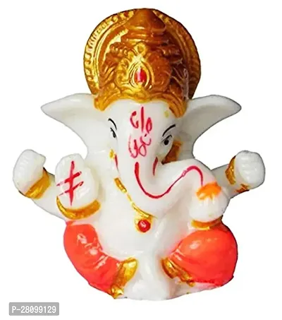 lord Ganesh Statue for Home, worship,car Decorative Showpiece - 5 cm  (Polyresin, )-thumb0