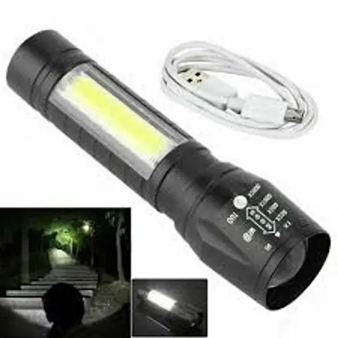 Zoomable Waterproof Torchlight LED Metal 7w Torch Rechargeable Pack Of 1