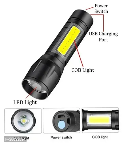 Led Flashlight Rechargeable USB Mini Torch Light, Ultra Brightest Small Flash Light Handheld Pocket Compact Portable Tiny Lamp with COB Side Lantern, High Powered Tactical Travel Flashlights 1 Pack-thumb0