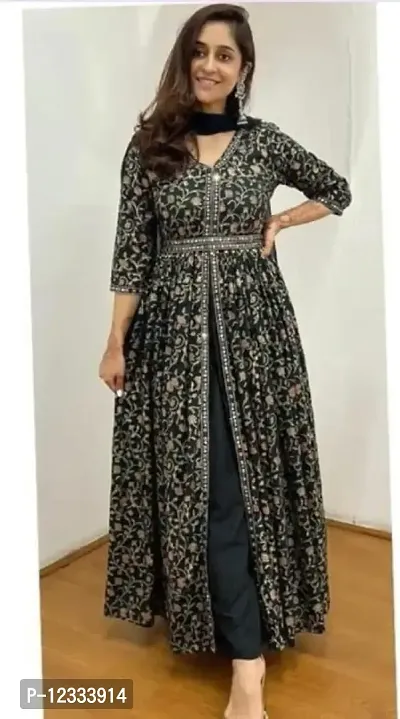 Buy Rayon Front cut Kurti and Najneen Dupatta Set Online In India