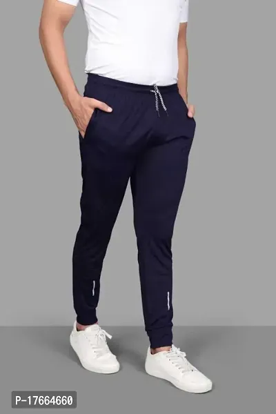 Solid Track Pants for Men NAVY BLUE-thumb0