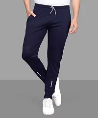 Solid Track Pants for Men NAVY BLUE-thumb3