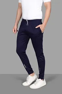 Solid Track Pants for Men NAVY BLUE-thumb2