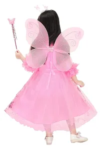 N.FASHION AFIYA Net Casual Starred Maxi Full Sleeves Fairy Costume Party Dress Gown with Accessories for Girls-thumb3