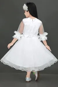 N.FASHION AFIYA Net Casual Starred Maxi Full Sleeves Long Princess Gown Dress for Girls-thumb2