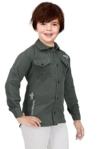 N.FASHION AFIYA Denim Casual Regular Fit Solid Full Sleeves Shirt for Boys-thumb1