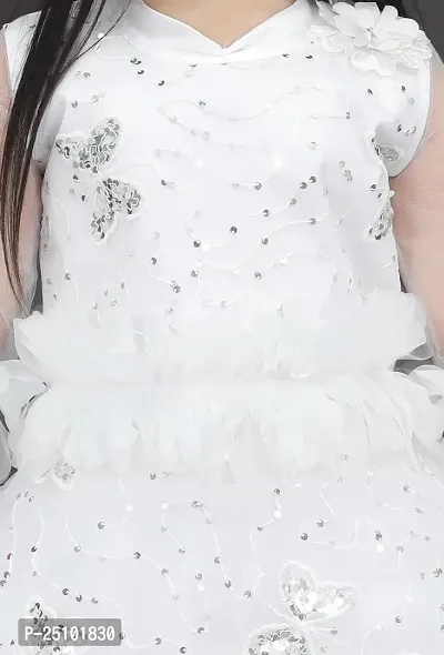 N.FASHION AFIYA Net Casual Starred Maxi Full Sleeves Long Princess Gown Dress for Girls-thumb4