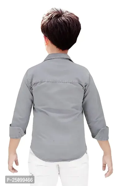 N.FASHION AFIYA Denim Casual Regular Fit Solid Full Sleeves Shirt for Boys-thumb4