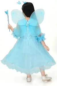 N.FASHION AFIYA Net Casual Starred Maxi Full Sleeves Fairy Costume Party Dress Gown with Accessories for Girls-thumb2