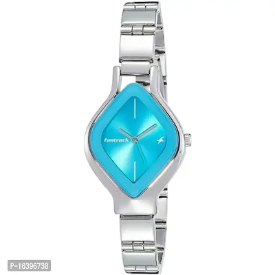 Asymmetrical Shape  Blue Dial Sliver Chain Women Watch-thumb0