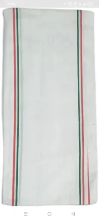 White gamcha 100% cotton bath gamcha towel ( pack of 1)-thumb1