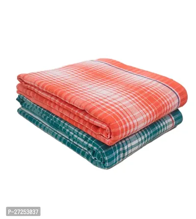 Checked  100 % cotton  multiple colour towels ( pack of 2 )-thumb0