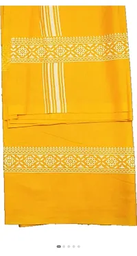 Yellow printed  100 % cotton  yellow colour gamcha towel ( pack of 1 )-thumb1