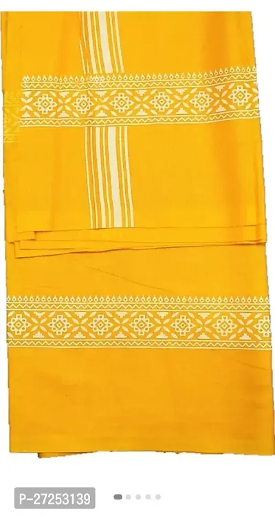 Yellow printed  100 % cotton  yellow colour gamcha towel ( pack of 1 )-thumb2