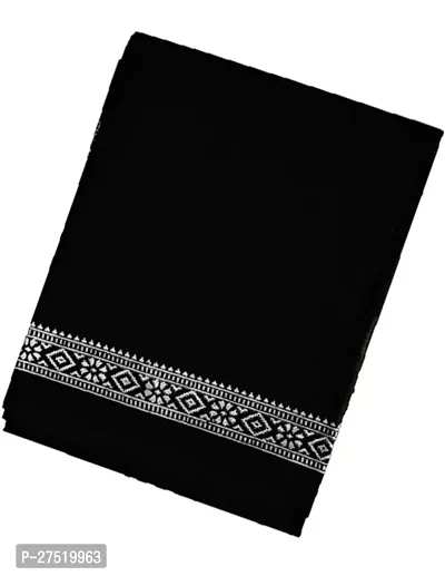 Desttronne 100% cotton black colour  printed gamcha towel  (pack of 1 )