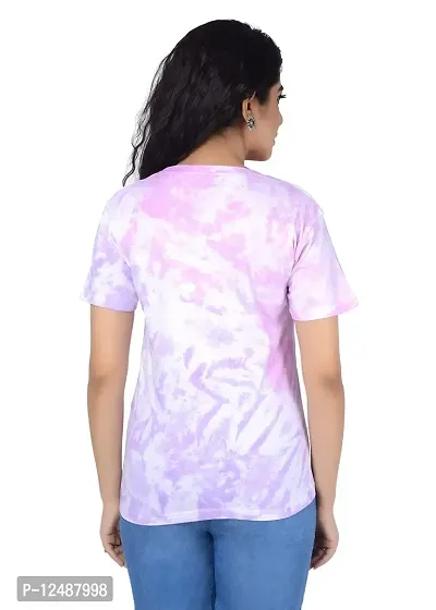 SENIN Tshirt|Tshirt for Women|Women Tshirt|Tie dye Tshirt|Tie dye Tshirt for Women|Women tie dye Tshirt| (Medium, Bubblish Purple)-thumb2