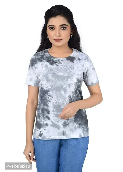 SENIN Tshirt|Tshirt for Women|Women Tshirt|Tie dye Tshirt|Tie dye Tshirt for Women|Women tie dye Tshirt| (XX-Large, Cloudy Black)
