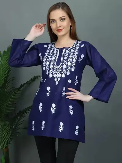 Elegant A-Line Embroidered Viscose Rayon Kurta For Women