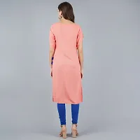 Elegant Straight Peach Solid Viscose Rayon Kurta For Women-thumb3