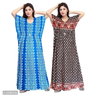 Elegant Cotton Printed Nighty For Women Pack Of 2-thumb0