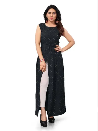 Stylish Crepe A-Line Kurta For Women