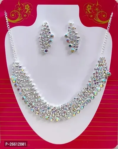 Stylish Silver Alloy Jewellery Set For Women-thumb0