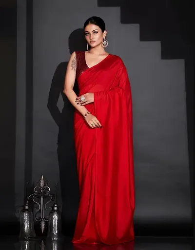 Elegant Lycra Saree without Blouse piece 