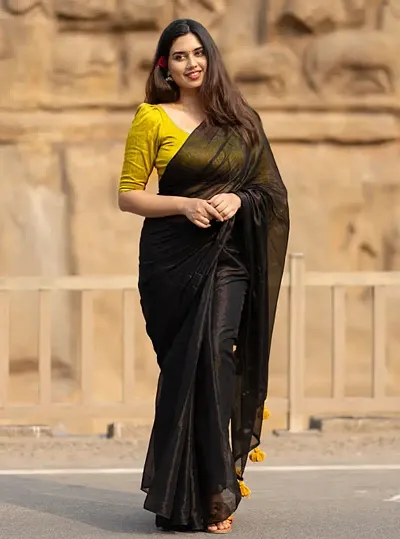 Must Have Lycra Saree without Blouse piece 