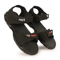 Black Canvas Sandals For Men-thumb2