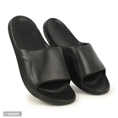 Buy Trendy Black Canvas Comfortable Sliders For Men Online In