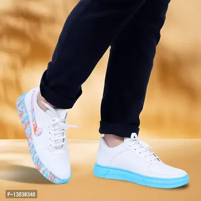 Stylish Blue Canvas  Indoor Sports Shoes For Men