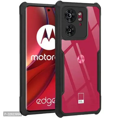 Mobile Back Cover for Motorola Edge 40 5 G (Black Shock Proof Transparent)