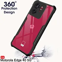 Mobile Back Cover for Motorola Edge 40 5 G (Black Shock Proof Transparent)-thumb2