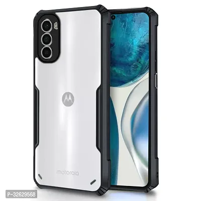 Mobile Back Cover for Motorola Moto G82  5 G (Black Shock Proof Transparent)-thumb0