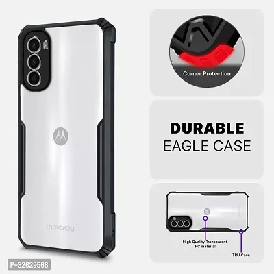 Mobile Back Cover for Motorola Moto G82  5 G (Black Shock Proof Transparent)-thumb3