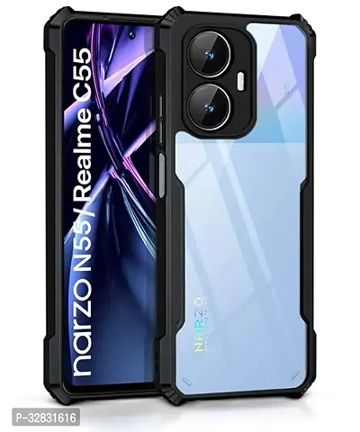 Mobile Back Cover for Realme C55 5 G (Black Shock Proof Transparent)-thumb0