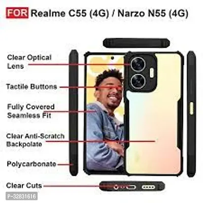 Mobile Back Cover for Realme C55 5 G (Black Shock Proof Transparent)-thumb3