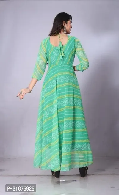 Stylish Green Georgette Printed kurta  Printed Stitched With Dupatta Foe Women-thumb2