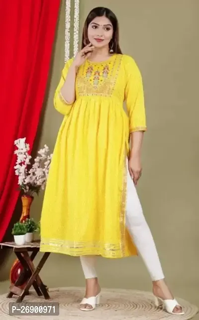 Trendy Rayon Naira Cut Kurti for Women-thumb0