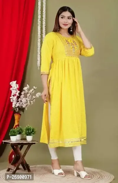 Trendy Rayon Naira Cut Kurti for Women-thumb4