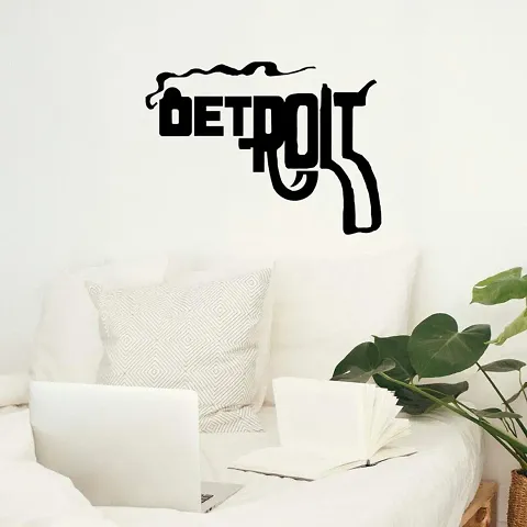 Detroit Gun Wall Decals, Easy to Apply and Remove, 29cm