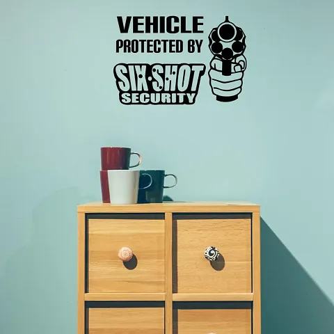 Vehicle Protected Handgun Gun Wall Decals, Easy to Apply and Remove, 29cm