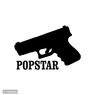 Popstar Gun Pistol Wall Decals, Easy to Apply and Remove, 29cm-thumb2