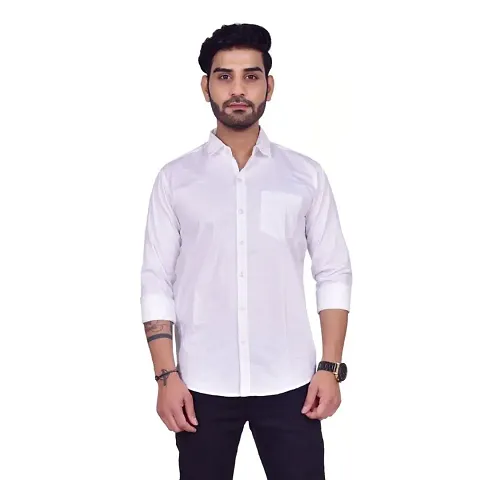 Stylish Blend Self Pattern Casual Shirts For Men