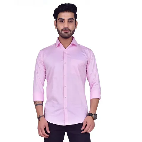 Stylish Cotton Blend Self Pattern Casual Shirts