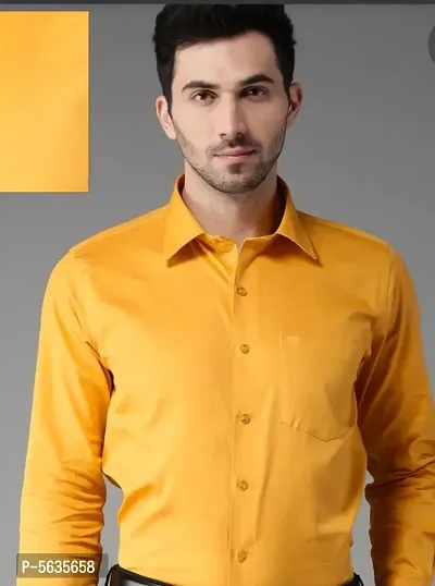 Stylish Men's Yellow Cotton Shirts