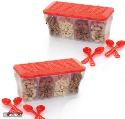 4 Section Plastic Kitchen Container Pack of 2-thumb0