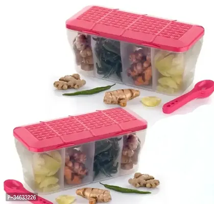 4 Section Plastic Kitchen Container Pack of 2-thumb0